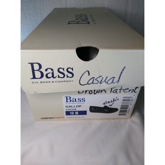 GH Bass Gallop Womens 10 M Cocoa Brown Patent Comfort Flats Elastic Band NEW - Picture 12 of 12